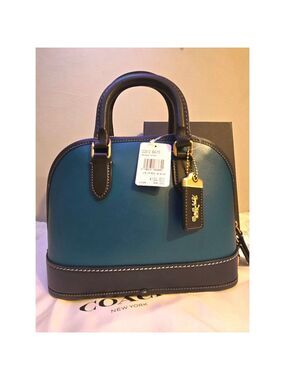 NWT Coach Revel Satchel - Colorblock Deep Turquoise Multi - Overseas Exclusive